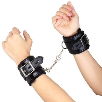 Secretplay 100% Fetish - Collection Of Black Bondage Bdsm Handcuffs 23/6 cm