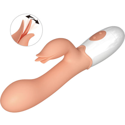 Pretty Love Flirtation - Bloody Mary Vibrator with Stimulator, 30 Vibration Modes, TPR, Flesh Color