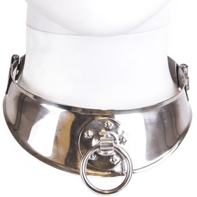 Metal Hard - Restrictive Stainless Steel Slave Collar, Inner Diameter 12.5 cm