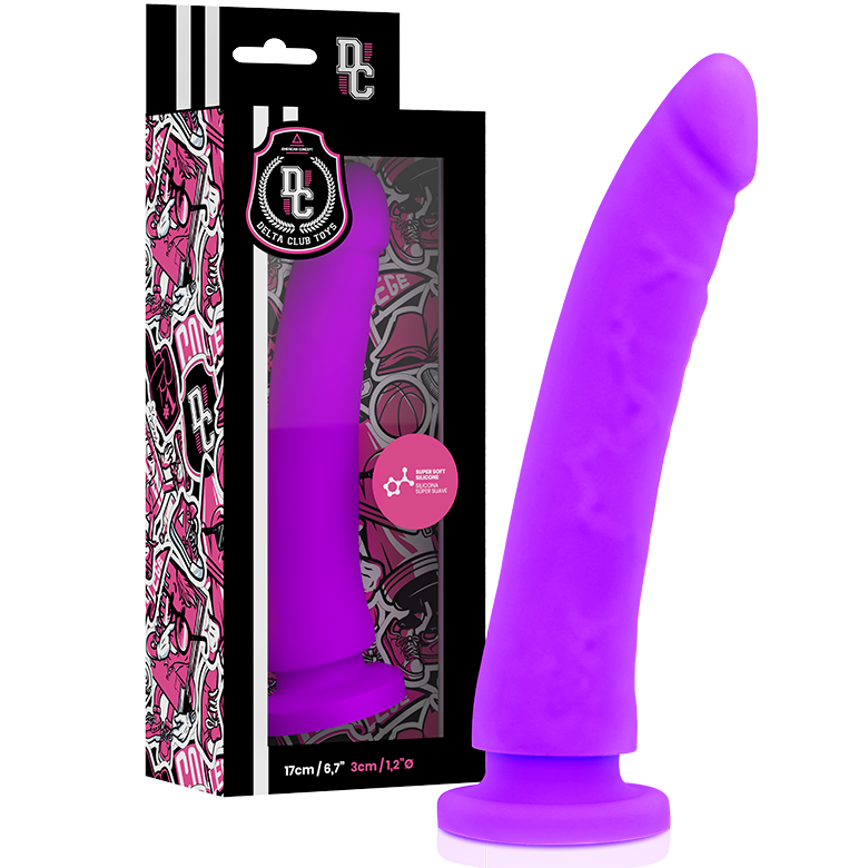 Deltaclub-  Jucării Lila Dildo Lila Silicon Medical 17 X 3 Cm