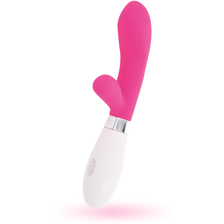 Glossy - Jackson Rabbit Pink, Silicone Vibrator with 10 Functions, 12cm, Operates on 2 AAA Batteries