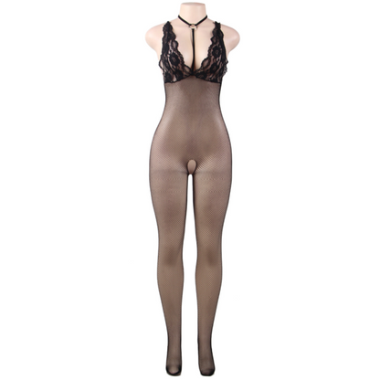 Queen Lingerie - Queen Fishnet Bodystocking Transparent Mesh Open Croth SL