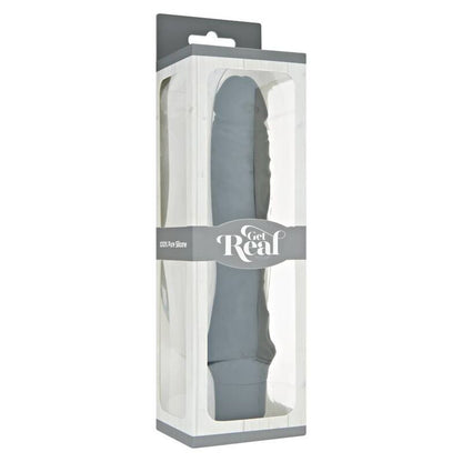 Get Real - Classic Big Black Vibrator, 100% Silicone, 7 Vibration Functions, Generous Size, Water Resistant, Runs on 2 AA Batteries