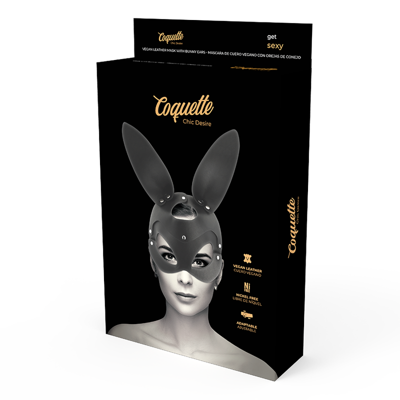 Coquette Accessories - Vegan Leather Mask With Rabbit Ears