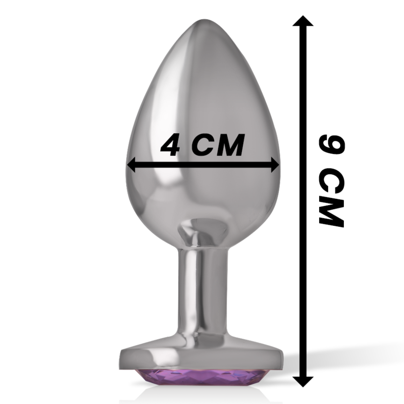 Intense Anal Toys-Dop Anal Metalic Intens Din Aluminiu Cu Sticlă Violetă Dimensiune L