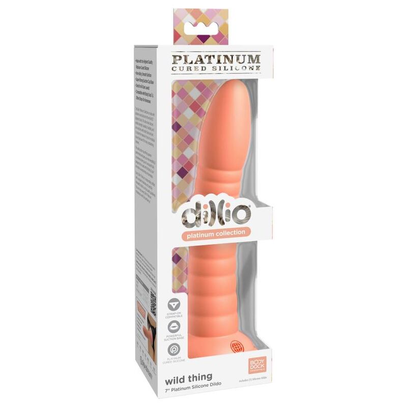 Dillio - Wild Thing Dildo 17.78 cm Orange Silicone with Platinum