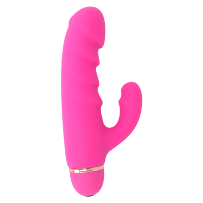 Intense Fun - Crass Vibrator with 20 Speeds, Soft Silicone, Waterproof, 4.1cm x 17.5cm, Pink