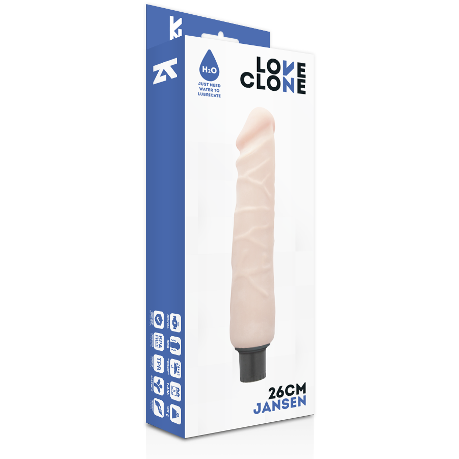 Loveclone - Loveclone Jansen Jansen Self-lubricating Vibrator with Realistic Flesh Appearance 26 cm