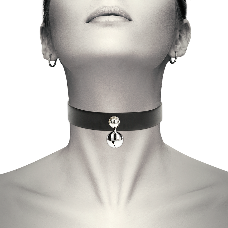 Coquette Accessories - Vegetarian Leather Necklace Choker Accessory, Adjustable, Dimensions: Length 43 cm x Height 2 cm