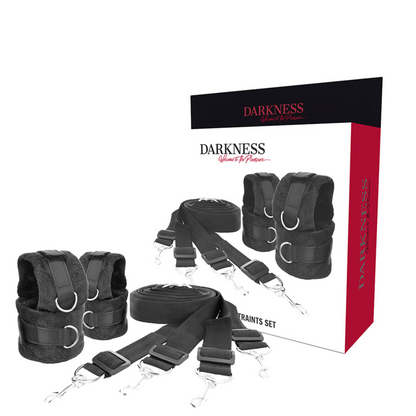 Darkness Bondage - Bed Bondage Set With Adjustable Neoprene Contact Points For BDSM