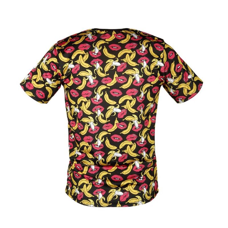 Anais Men Accesories - Banana Print T-Shirt, Size: M, Composition: 80% Polyamide, 20% Elastane