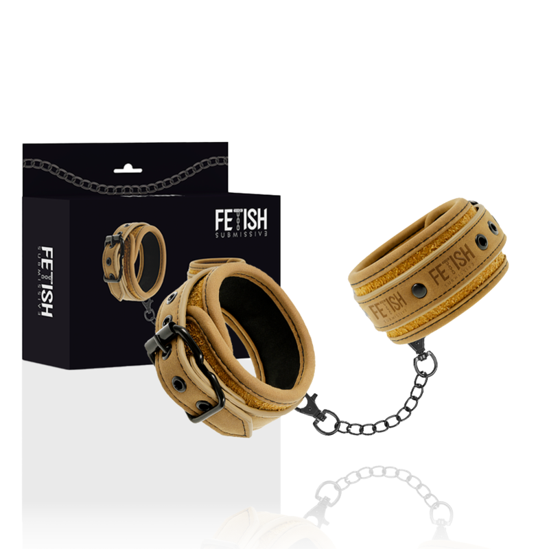 Fetish Submissive Origin - Vegan Leather Handcuffs with Neoprene Lining and Nickel Free Metal