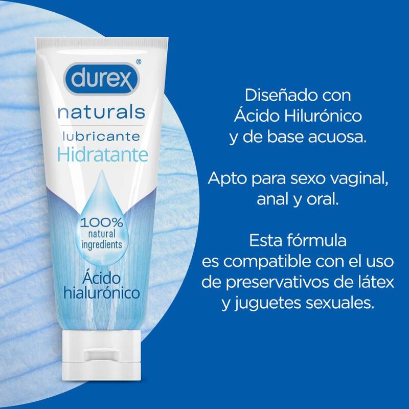 Durex - Naturals Lube Moisturizing, Natural Lubricant with Hyaluronic Acid, 100 ml