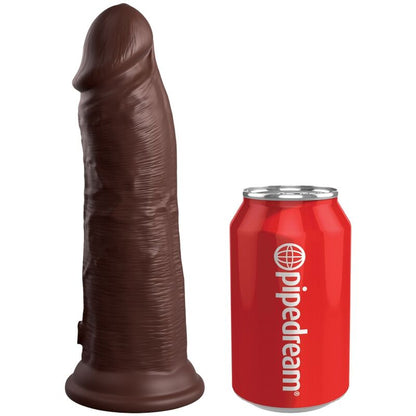 King Cock Elite - Realistic Silicone Dildo 22cm Dual Density Brown With Solid Suction Cup