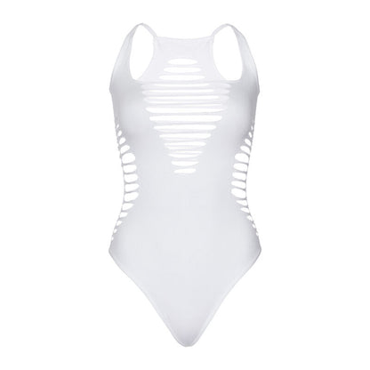 Leg Avenue Teddies-  Racerback Tanga Bodysuit O Mărime Unică Alb