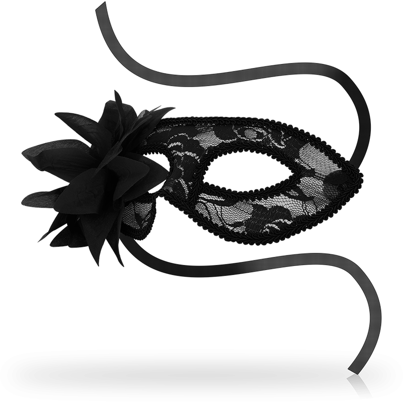 Ohmama Masks - Black Lace and Flower Masks, Venetian Style, Unisex, One Size