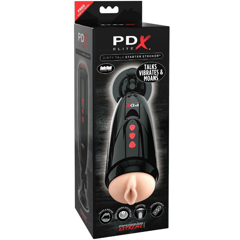 Pdx Elite Dirty Talk Starter Stroker - Intense Details and Vibrations