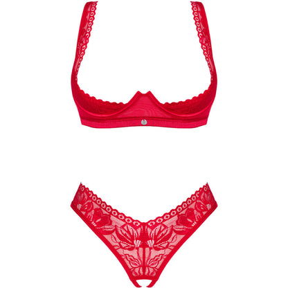 Obsessive Sets - Red Lacelove Cupless Two Piece Set XS/S