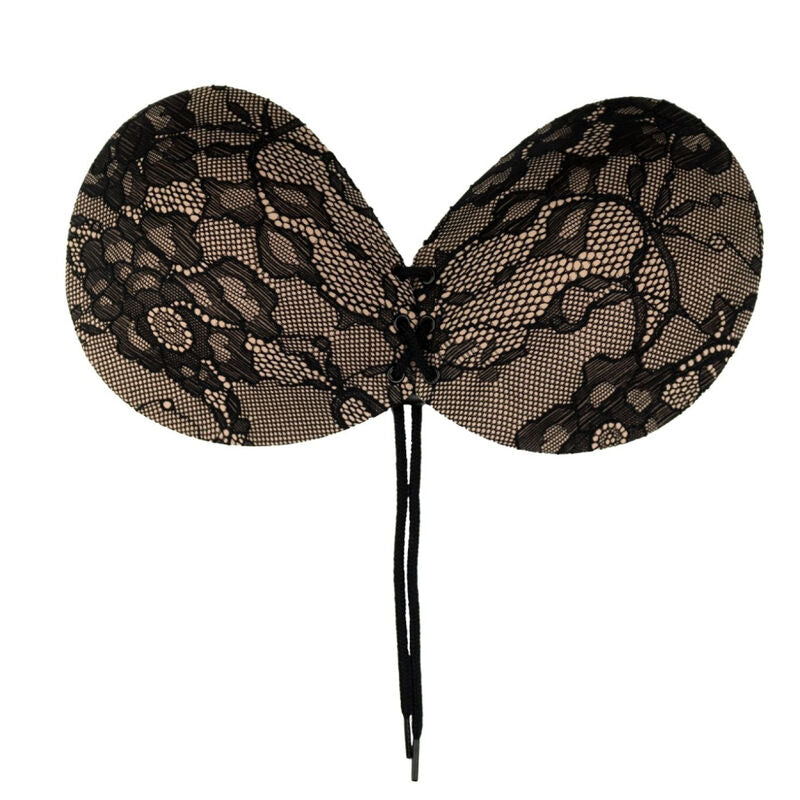 Bye Bra - Lace Round Bra Size D, Reusable, Strapless, Backless, Enhanced Neckline