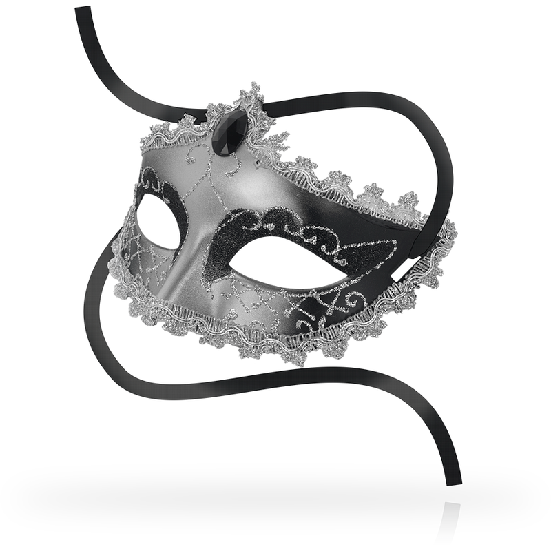 Ohmama Masks - Black Diamond Masks, Venetian Style with Black Diamond Gray Mask, Unisex, One Size