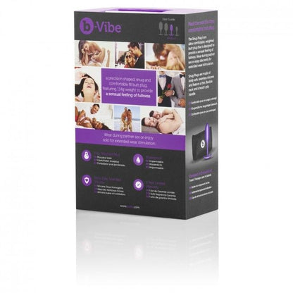 B-Vibe Snug Anal Plug 2 Purple, Silicone Seamless, Weight 114g, Ergonomic Shape, Water Resistant