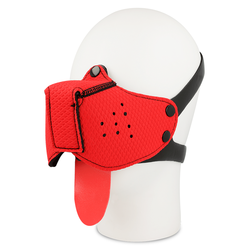 Ohmama Fetish - Red Dog Muzzle with Adjustable Strap for Fetish Games