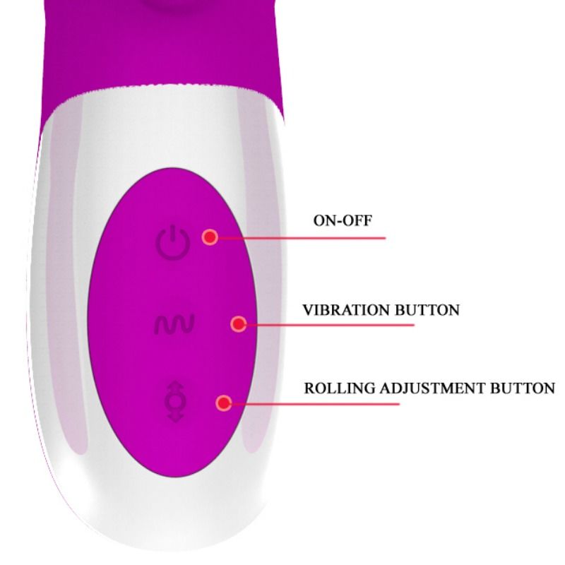 Pretty Love Smart - Adrian Vibrator with Rotation Function, Up and Down, Internal Nodules, Rechargeable, 12 Vibration Modes