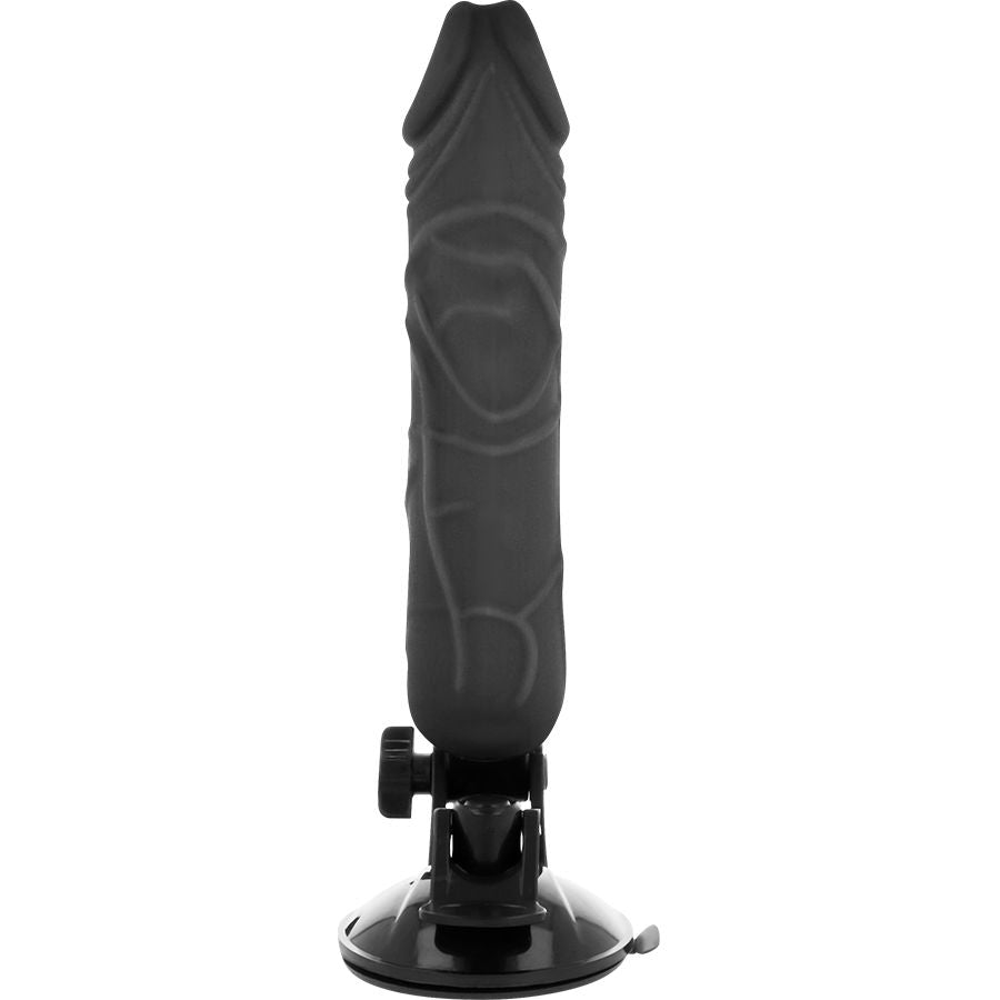 Basecock - Realistic Vibrator With Remote Control Black 20 cm