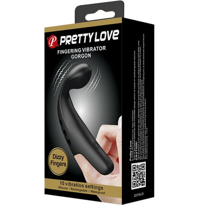 Pretty Love Flirtation - Dizzy Fingers Rechargeable Finger Vibrator, 10 Functions, Color Black