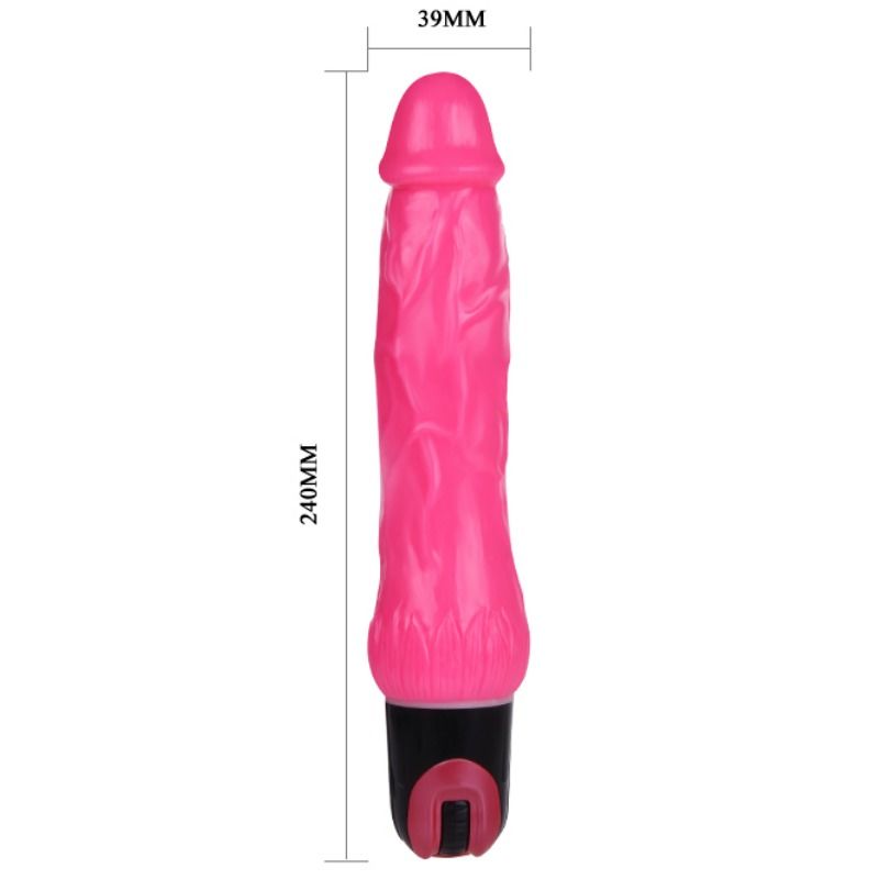 Baile Vibrators - Pink Daaply Pleasure Vibrator, Multispeed, Textured, TPR and ABS, 2AA Batteries, Measurements: See Image