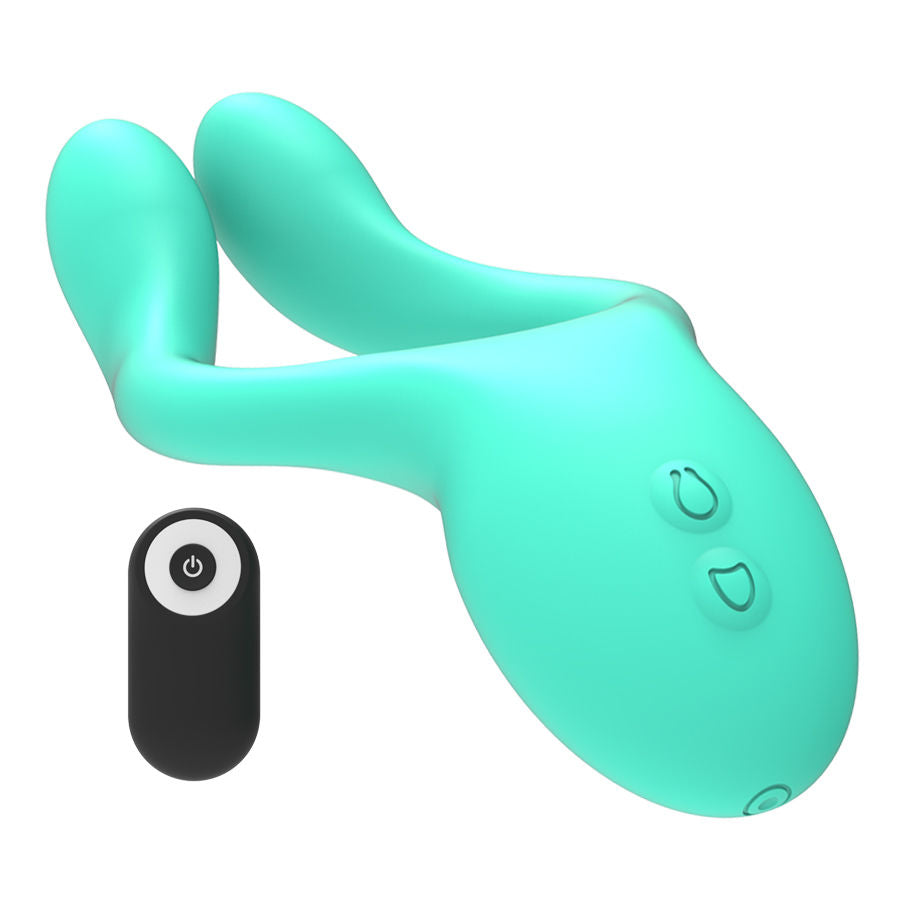 Happy Loky - Funny Frog Multi Vibrator With Remote Control, Rechargeable, Medical Silicone, IPX6, Dimensions: 135x45 mm