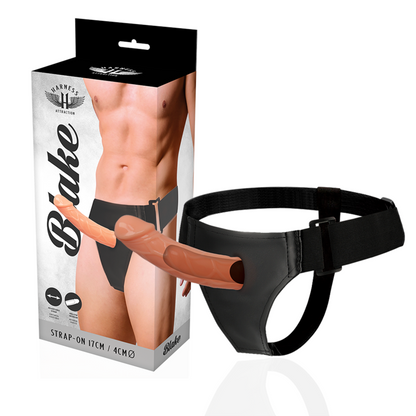 Harness Attraction - Harness Rnes Hueco Blake, 15.5 x 4 cm, Realistic Penis TPR, Neoprene and Vegan Leather