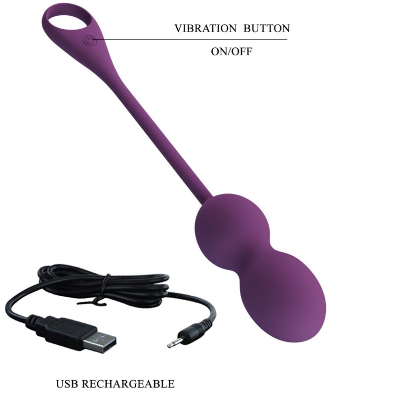 Pretty Love- Elvira Kegel Balls App Telecomandă Violet