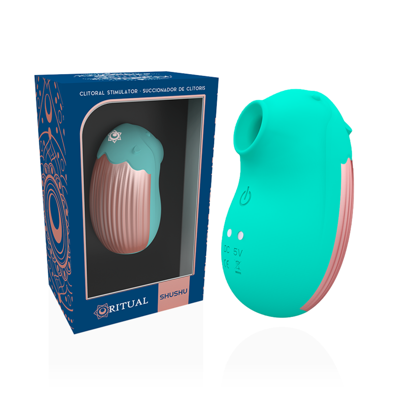 Rithual - Shushu 2.0 - Vibrating Vacuum Clitoris Suction Stimulator, Extra Soft Silicone, Compact, Rechargeable, 3 Year Warranty