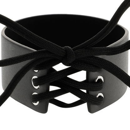 Coquette Accessories - BDSM Black Vegan Leather Adjustable Size Choker