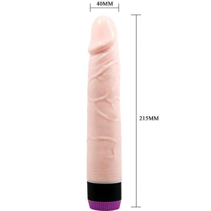 Baile Vibrators - Adour Club Realistic Vibrator 21.5 cm, Flesh Color, Ribbed Texture, Powerful Vibrations, Easy to Use and Clean, With Multiple Speeds