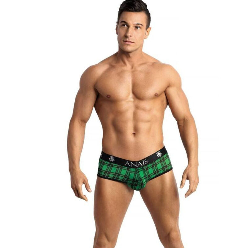 Anais Men - Magic Jock Bikini XL - Sexy Briefs in Green and Black Plaid with Elastic Waist