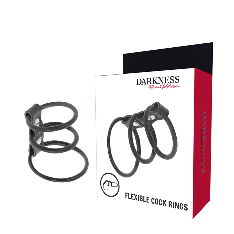 Darkness Bondage-  Set De 3 Inele Flexibile Pentru Penis