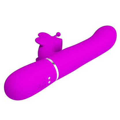 Pretty Love Flirtation- Vibrator Iepure  Multifuncțional 4 În 1 Fluture Fuchsia