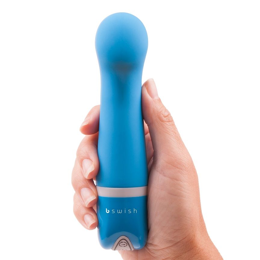 B Swish - Bdesired Deluxe Curve Blue Lagoon, Silicone Curved Vibrator, 6 Functions, Waterproof