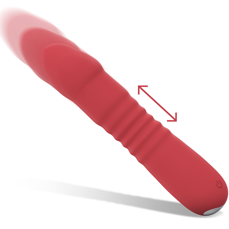 Intense Fun - Vibrator INTENSE - JUNI UP &amp; DOWN 10 Vibrations Red, Rechargeable, Silicone, 17.3 cm x 3.75 cm