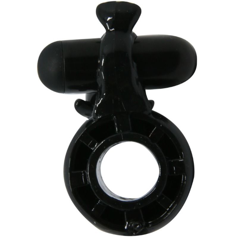 Baile For Him - Sweet Dolphin Clitoris Stimulator Ring, Made of High Quality Silicone, Strong Vibration, Material: TPR and ABS, Size: See Picture, Color: Black, Batteries: 3XLR41 (Included)