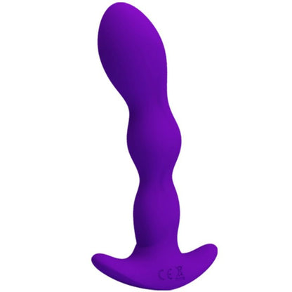 Pretty Love Bottom 12 Function Vibrating Anal Massager, Purple, USB Rechargeable, Textured, Prostate Stimulator, G-Spot