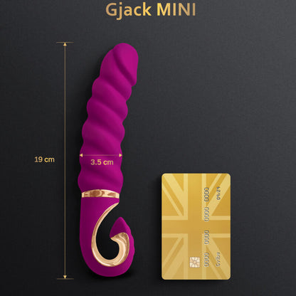 G-Vibe - Gjack Mini Silicone Vibrator, Clitoris and G Spot Vibrator, Sweet Raspberry, 19cm, 3.5cm, 6 Vibration Modes, Waterproof