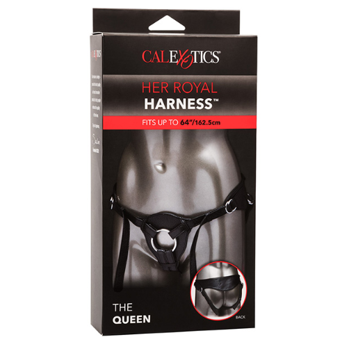 California Exotics - Royal Queen Harness with Leather Design and 5cm Ring, One Size