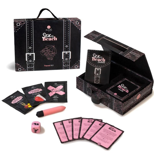 Secretplay Beach Sex Travel Kit with 40 Task Cards Bullet Vibrator and Erotic Accessories Available in Multiple Languages