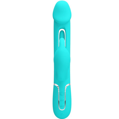 Pretty Love Flirtation- Kampas Rabbit 3 În 1 Vibrator Multifuncțional Cu Limbă Aqua Green