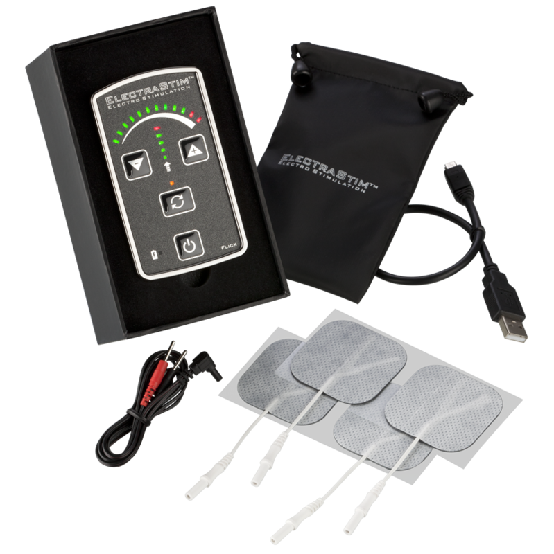 Electrastim - EM60-E Flick Stimulator Pack with Flick Control, 7 Stimulation Patterns, USB Rechargeable