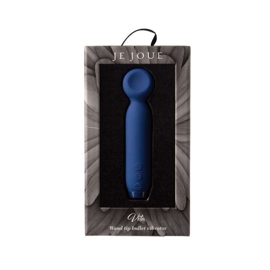 Je Joue - Vita Bullet Cobalt Blue, Compact Vibrator with 5 Speeds and 7 Models, Water Resistant, USB Rechargeable, Dimensions: 123mm x 26mm x 29.5mm