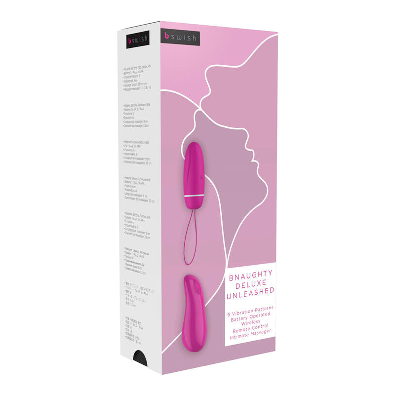 B Swish - Bnaughty Deluxe Unleashed Raspberry, Wireless Bullet, 6 Functions, Water Resistant